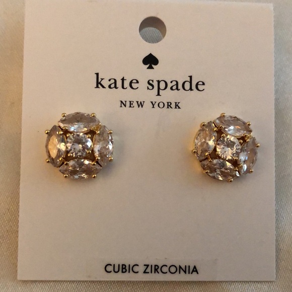 Kate Spade Flying Colors Marquise & Round Clear CZ Cluster Stud Earrings NWT - Picture 2 of 12